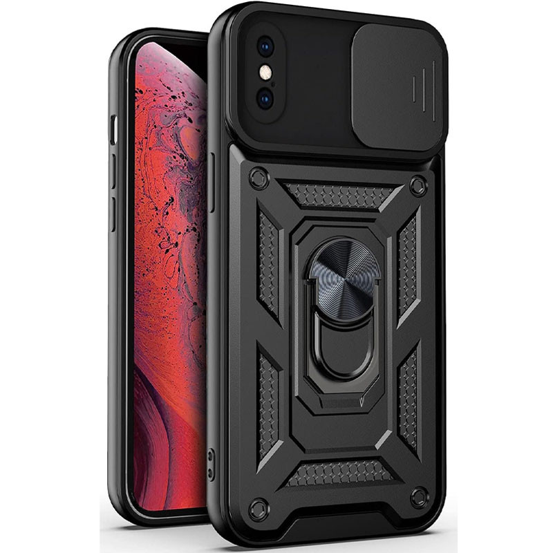 Ударостійкий чохол Camshield Serge Ring на Apple iPhone XS Max (6.5") (Чорний)