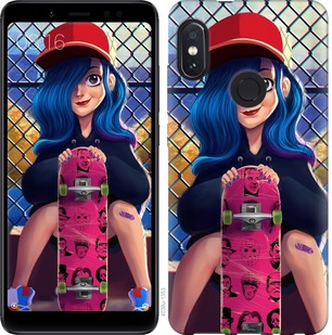 

Чехол Прикольная девочка со скейтбордом для Xiaomi Redmi Note 6 Pro 671903