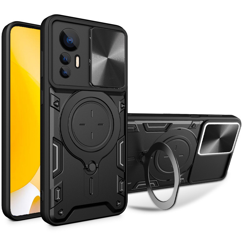 Ударопрочный чехол Bracket case with Magnetic для Xiaomi Redmi Note 12S (Black)