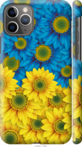 Чехол Жёлто-голубые цветы для iPhone 11 Pro