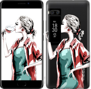 

Чехол Девушка с бокалом для Meizu Pro 7 841609