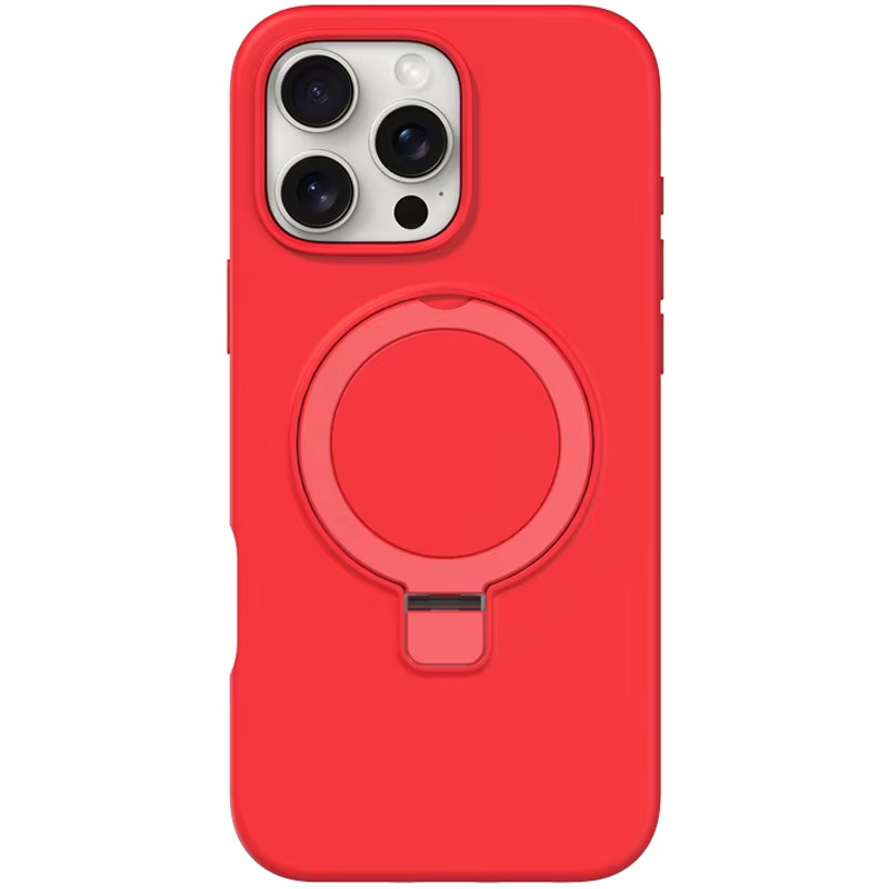 Чохол Silicone Case Full Protective NO LOGO with Ring на Apple iPhone 16 Pro Max (6.9") (Red)