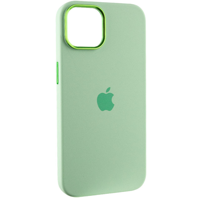 Чехол Silicone Case Metal Buttons (AA) для Apple iPhone 12 Pro Max (6.7") (Зеленый / Pistachio)