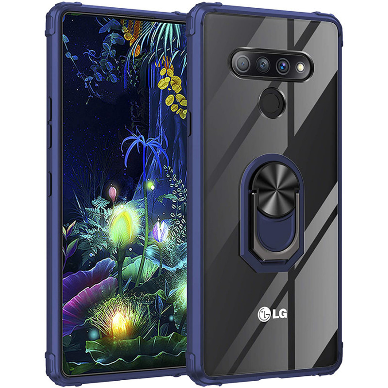 

TPU+PC чехол Deen TransparentRing for Magnet на LG Stylo 6 (Синій) 910103
