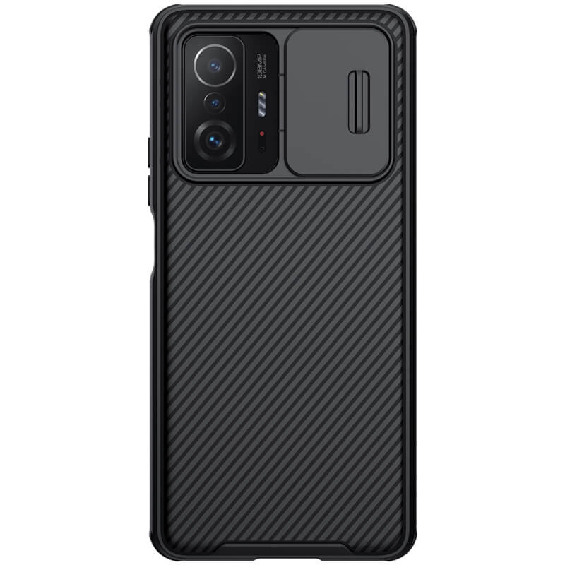 Карбонова накладка Nillkin Camshield (шторка на камеру) на Xiaomi 11T / 11T Pro (Чорний / Black)