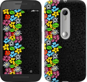 Чехол цветочный орнамент для Motorola Moto X Style