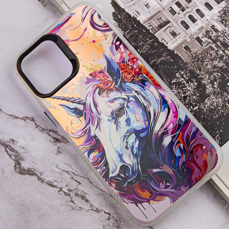 TPU+PC чехол TakiTaki Magic glow для Apple iPhone 12 Pro / 12 (6.1") (Unicorn / Pink / Purple) в магазине vchehle.ua