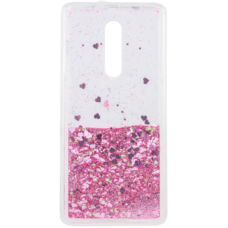 TPU чохол Liquid hearts на Xiaomi Redmi 8 (Рожевий)