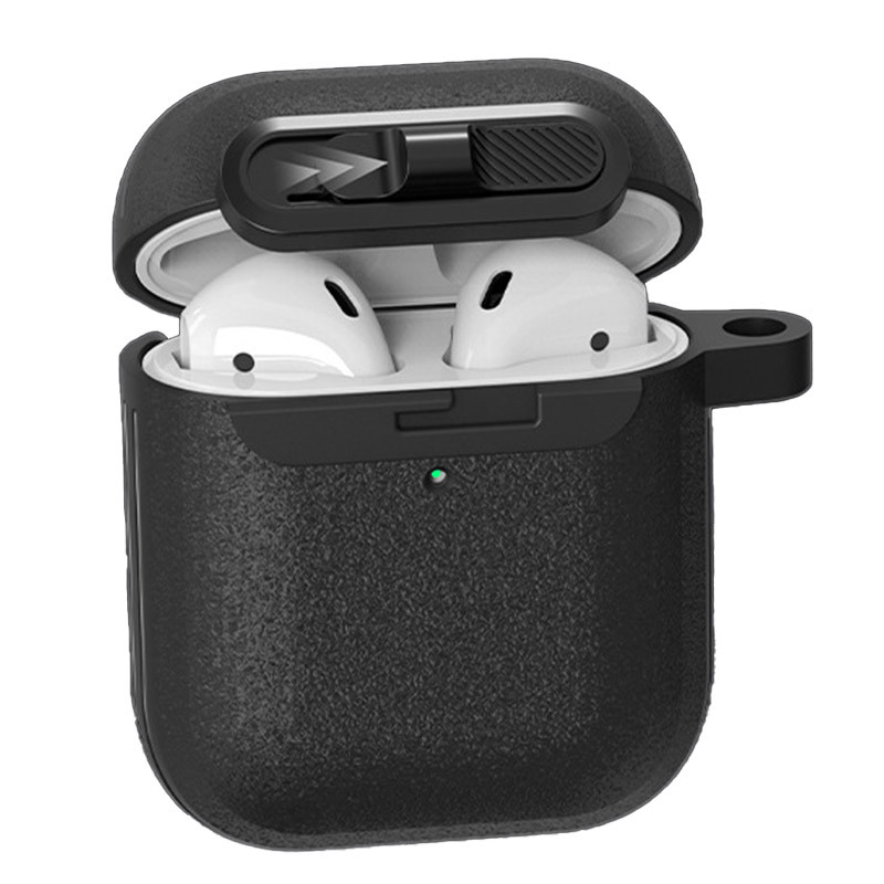 Фото Футляр Frosted для наушников Airpods 1/2 (Black) на vchehle.ua