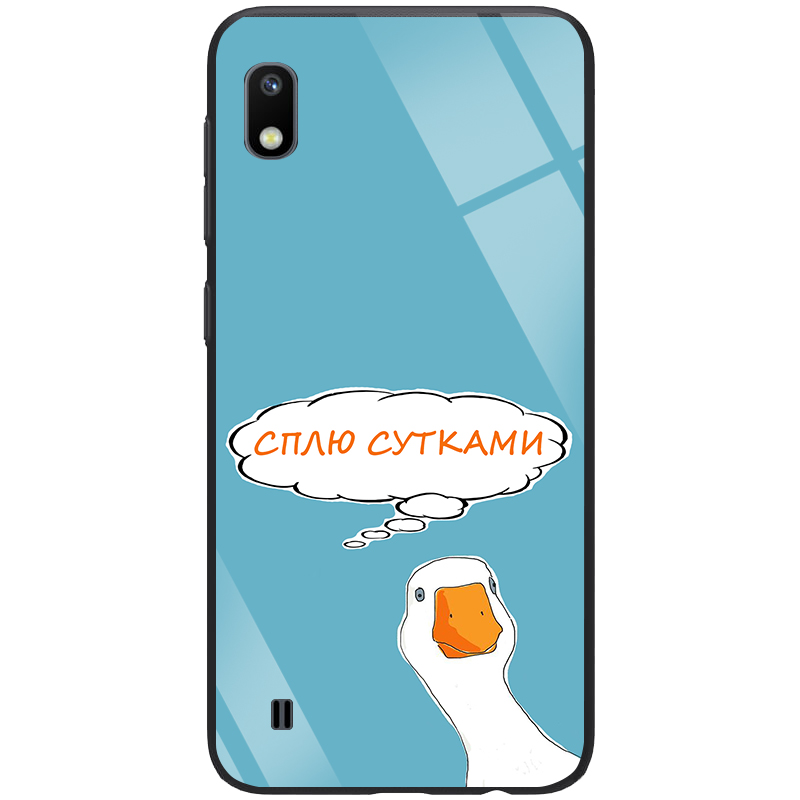 

TPU+Glass чехол ForFun для Samsung Galaxy A10 (A105F) (Сплю сутками / Голубой) 746474