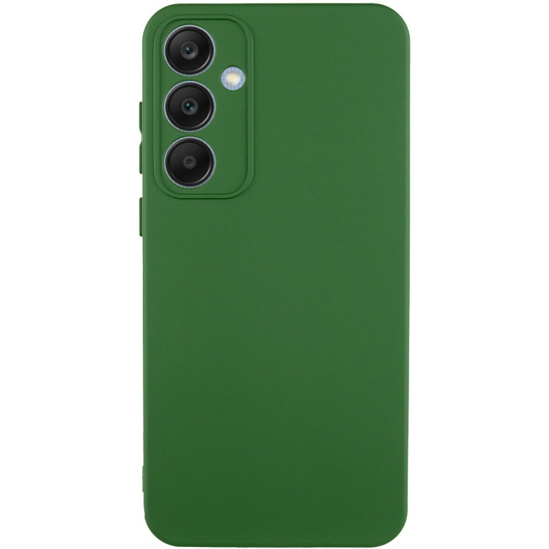 Чехол TPU GETMAN Liquid Silk Full Camera для Samsung Galaxy S24 FE (Зеленый / Dark green)