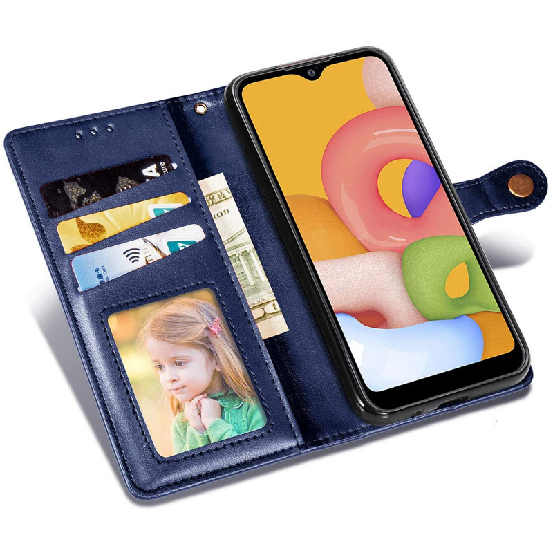 Фото Кожаный чехол книжка GETMAN Gallant (PU) для Xiaomi Redmi 9A (Синий) в магазине vchehle.ua