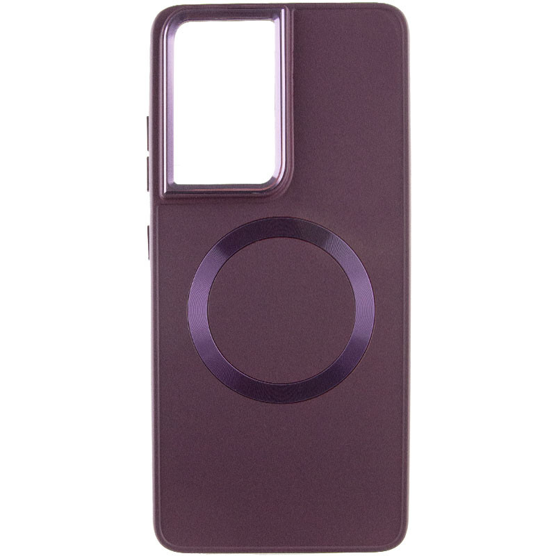 Фото TPU чехол Bonbon Metal Style with Magnetic safe для Samsung Galaxy S21 Ultra (Бордовый / Plum) на vchehle.ua