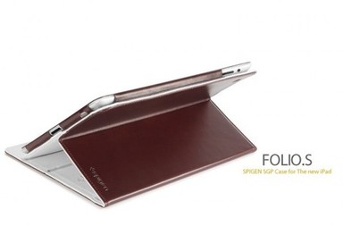 Кожаный чехол (2 цвета) SGP Folio.S Series для New iPad 3 / iPad 2