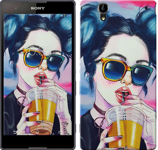 

Чохол Арт-дівчина в окулярах на Sony Xperia T2 Ultra Dual D5322 247112