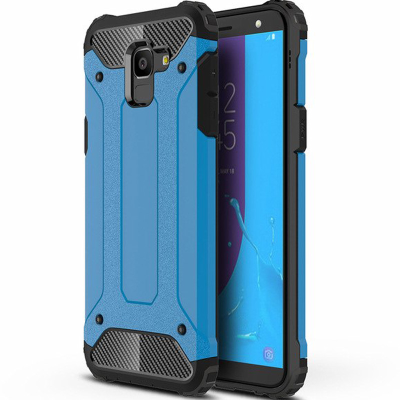 Бронированный противоударный TPU+PC чехол Immortal для Samsung J600F Galaxy J6 (2018) (Синий / Navy)