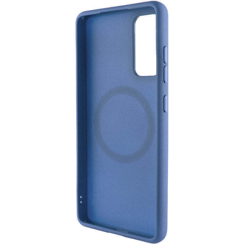 Фото TPU чехол Bonbon Metal Style with Magnetic safe для Samsung Galaxy A55 (Синий / Denim Blue) на vchehle.ua