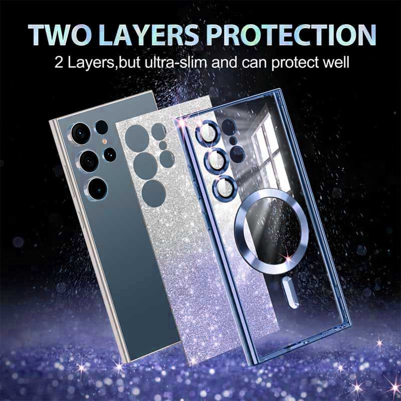 Фото TPU чохол Delight case with Magnetic Safe з захисними лінзами на камеру на Samsung Galaxy S25 Ultra (Синій / Deep navy) на vchehle.ua