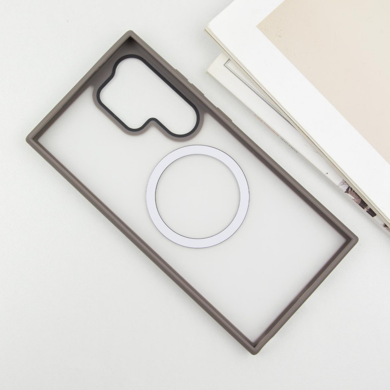 Фото TPU+PC чохол Metal Buttons with Magnetic Safe Colorful на Samsung Galaxy S25 Ultra (Сірий / Grey) в маназині vchehle.ua