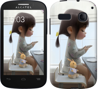 

Чехол Милая девочка с зайчиком для Alcatel One Touch Pop C3 4033D 658131