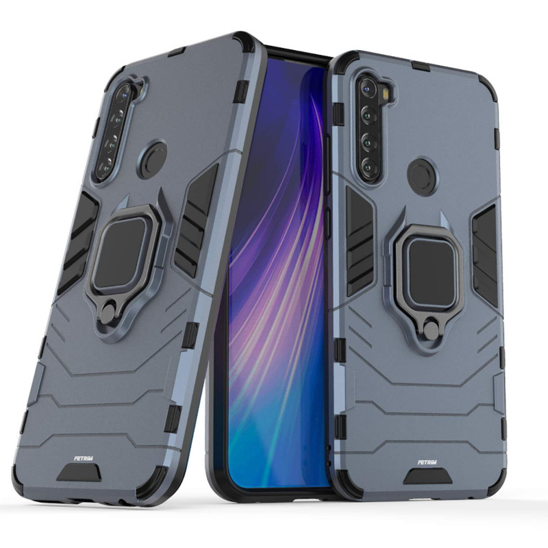 Купить Ударопрочный чехол Transformer Ring for Magnet для Xiaomi Redmi Note 8T (Серый / Metal slate) на vchehle.ua