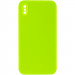 Silicone Case Square Full Camera Protective (AA) NOLOGO на Apple iPhone X / XS (5.8") (Салатовий / Neon green)