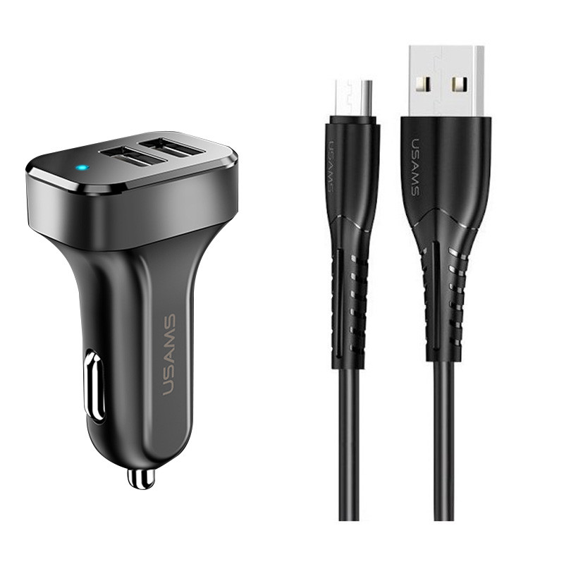 

МЗП Usams C13 2.1A Dual USB + U35 Micro USB cable (1m) (Чорний) 898290