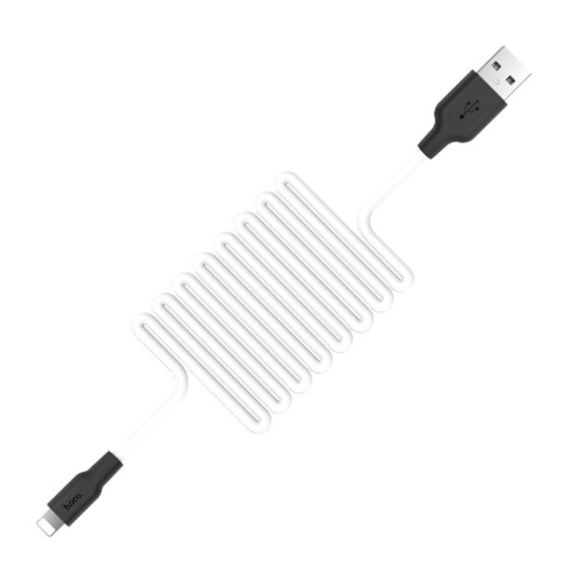 Фото Дата кабель Hoco X21 Plus Silicone Lightning Cable (2m) (black_white) в маназині vchehle.ua