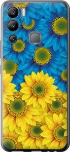 Чехол Жёлто-голубые цветы для Infinix Hot 12i