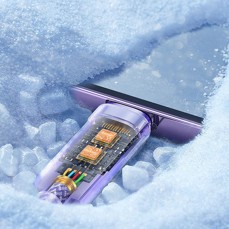 Дата кабель Baseus Explorer Type-C to Type-C 100W with Smart Temperature Control (1m) (P10319703) (Nebula Purple) в магазине vchehle.ua