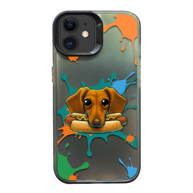 TPU+PC чохол TakiTaki Graffiti magic glow на Apple iPhone 11 (6.1") (Sausage dog / Black)