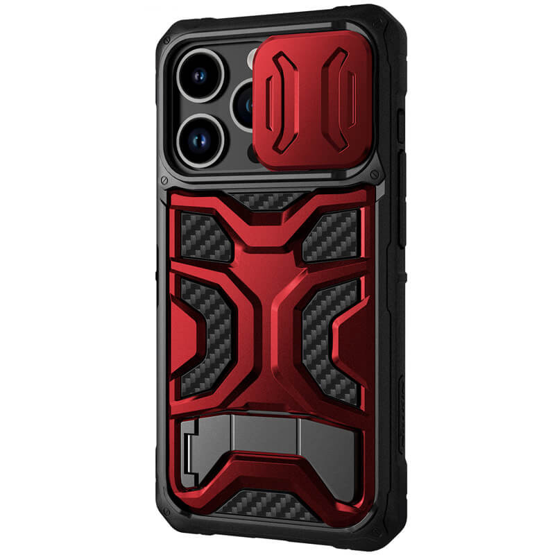 TPU+PC чехол Nillkin CamShield Adventurer Pro (шторка на камеру) для Apple iPhone 14 Pro Max (6.7") (Maga Red)