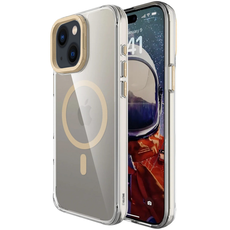 Чехол TPU Space Case Apex with Magnetic Safe для Apple iPhone 13 / 14 / 15 (6.1") (Gold)