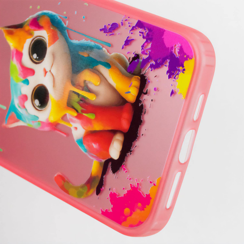 Замовити TPU+PC чохол TakiTaki Graffiti magic glow на Xiaomi Redmi Note 8 Pro (Colorful cat / Pink) на vchehle.ua