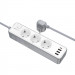 Фото Удлинитель Borofone BAC9 Power PD20W (3USB-A/1C/3xSocket) (2m) (White) на vchehle.ua