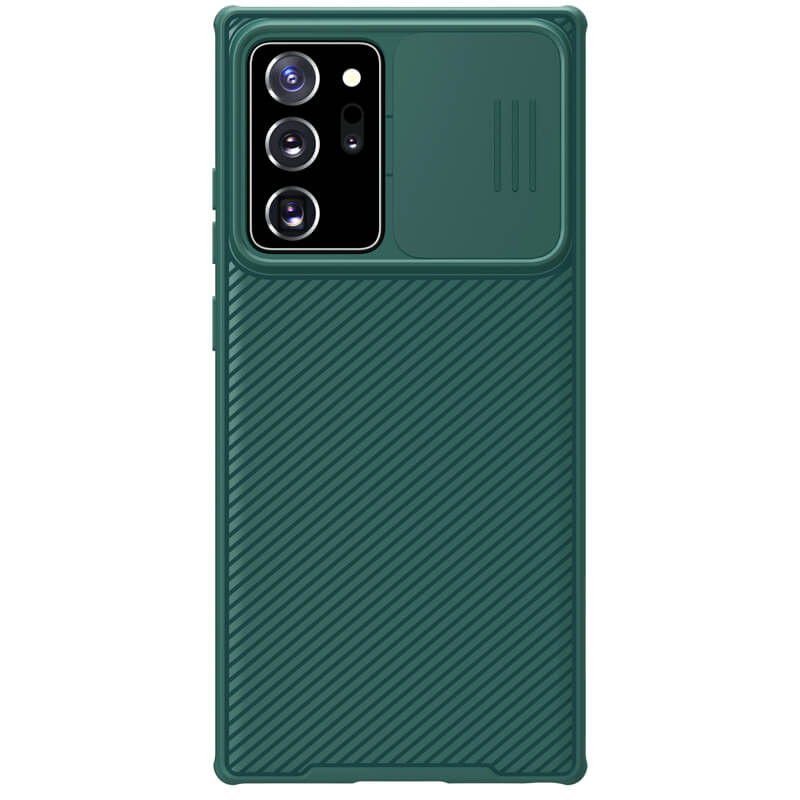 Карбонова накладка Nillkin Camshield (шторка на камеру) на Samsung Galaxy Note 20 Ultra (Зелений / Dark Green)
