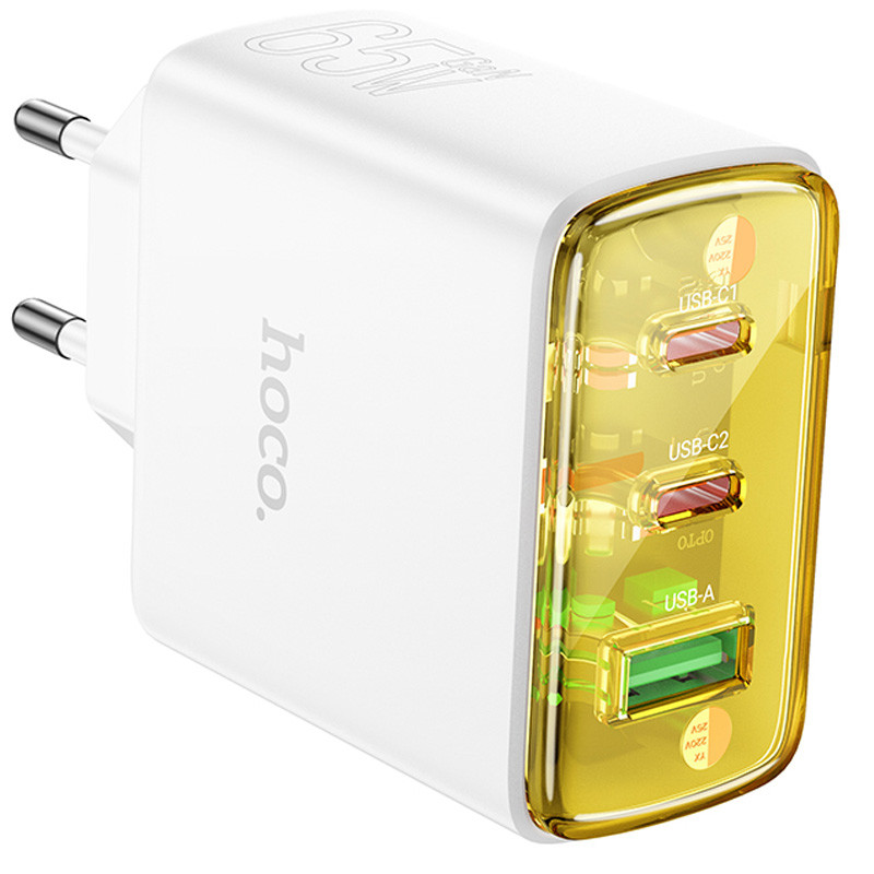 Фото СЗУ Hoco CS44A Smart PD65W (1USB-A/2С) (White) в магазине vchehle.ua