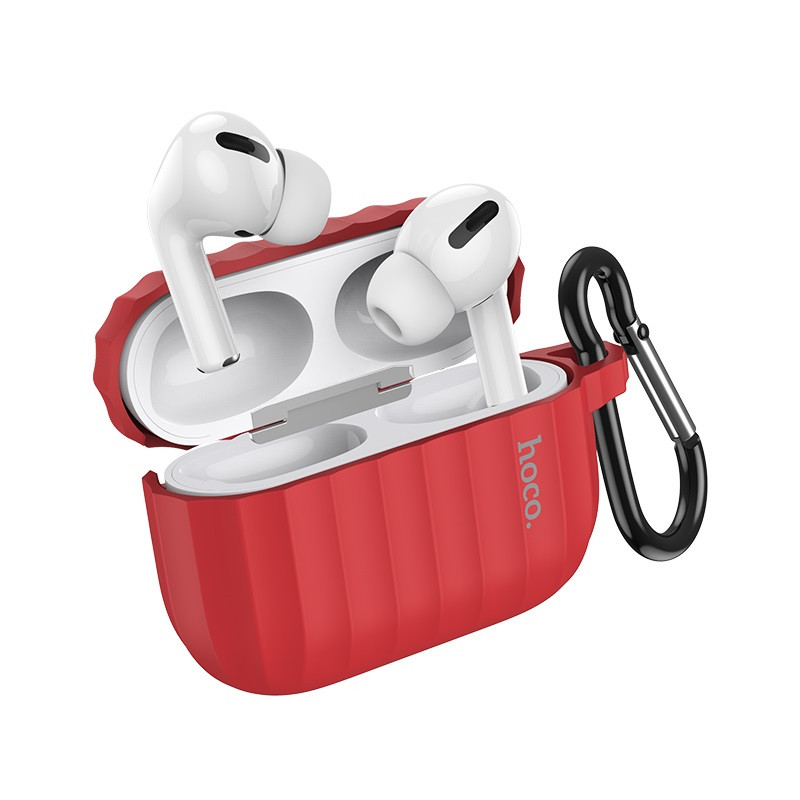 Фото Силиконовый футляр Hoco WB20 для наушников AirPods Pro (Красный) на vchehle.ua