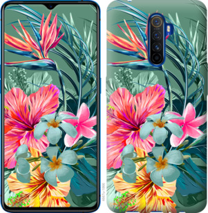 

Чехол Тропические цветы v1 для Realme X2 Pro 921387