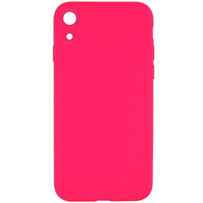 Silicone Case Square Full Camera Protective (AA) NOLOGO для Apple iPhone XR (6.1") (Розовый / Barbie pink)
