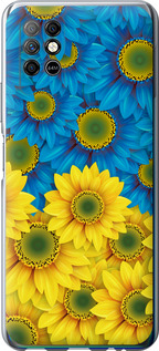 Чехол Жёлто-голубые цветы для Infinix Note 8