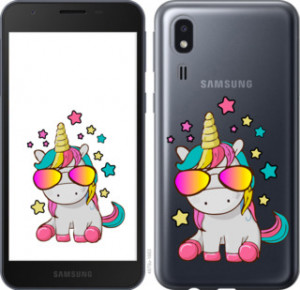 Чехол Единорог в очках для Samsung Galaxy A2 Core A260F