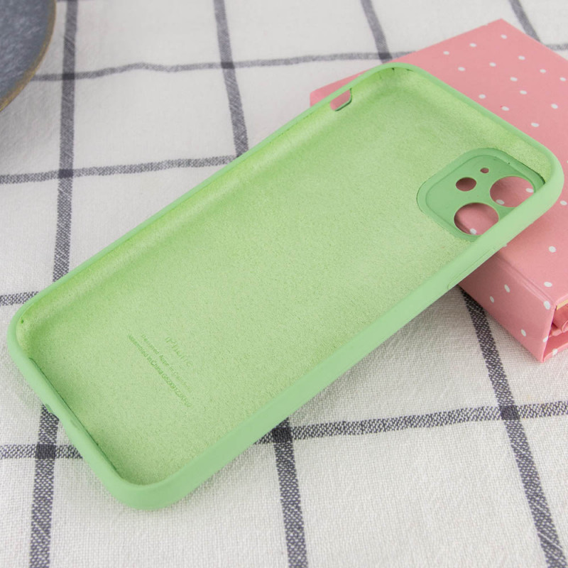 Фото Чехол Silicone Case Full Camera Protective (AA) для Apple iPhone 12 (6.1") (Мятный / Mint) на vchehle.ua