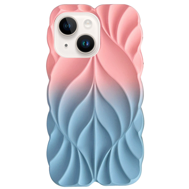 TPU чохол Leaf на Apple iPhone 15 (6.1") (Pink / Blue)