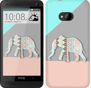 

Чехол Узорчатый слон для HTC One M7 224600