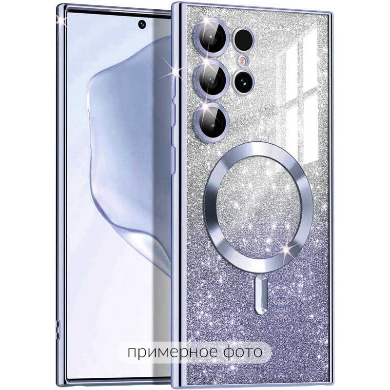 TPU чехол Delight case with Magnetic Safe с защитными линзами на камеру для Samsung Galaxy S21 FE (Серый / Lavender Gray)