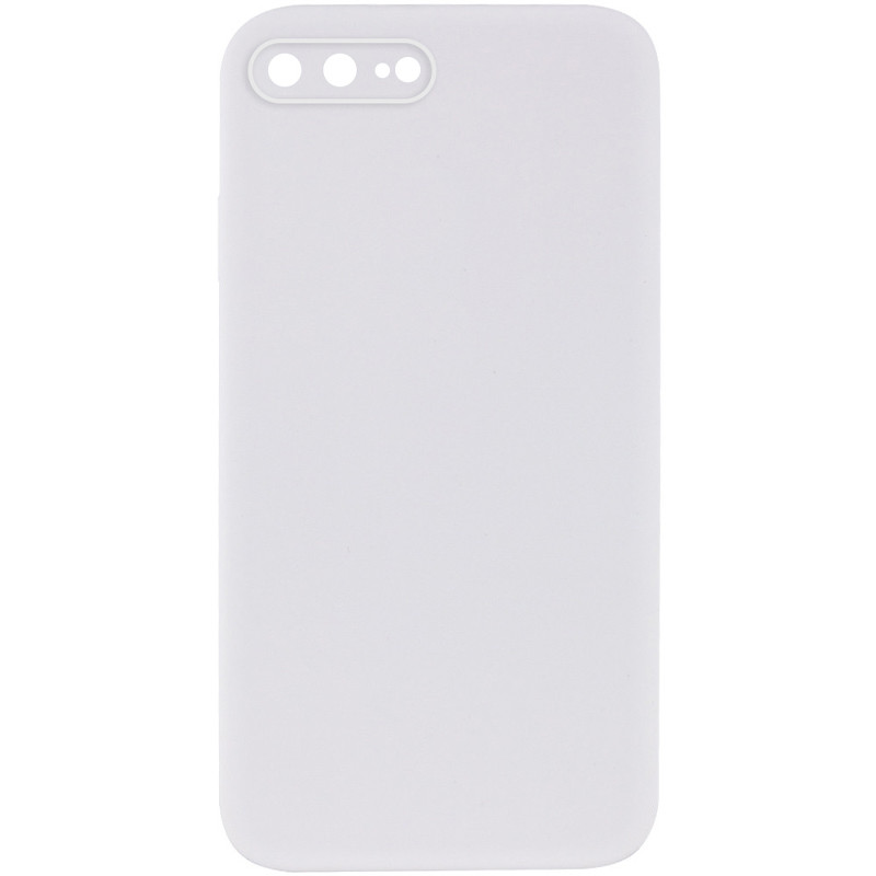 Silicone Case Square Full Camera Protective (AA) NOLOGO на Apple iPhone 7 plus / 8 plus (5.5") (Білий / White)