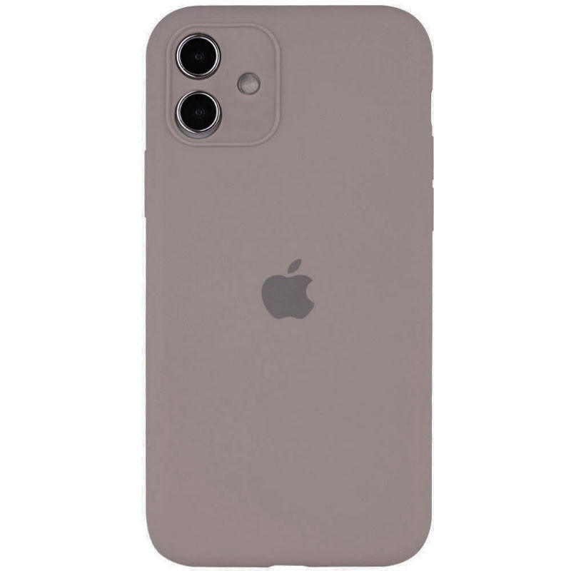 Чехол Silicone Case Full Camera Protective (AA) для Apple iPhone 12 (6.1") (Серый / Lavender)