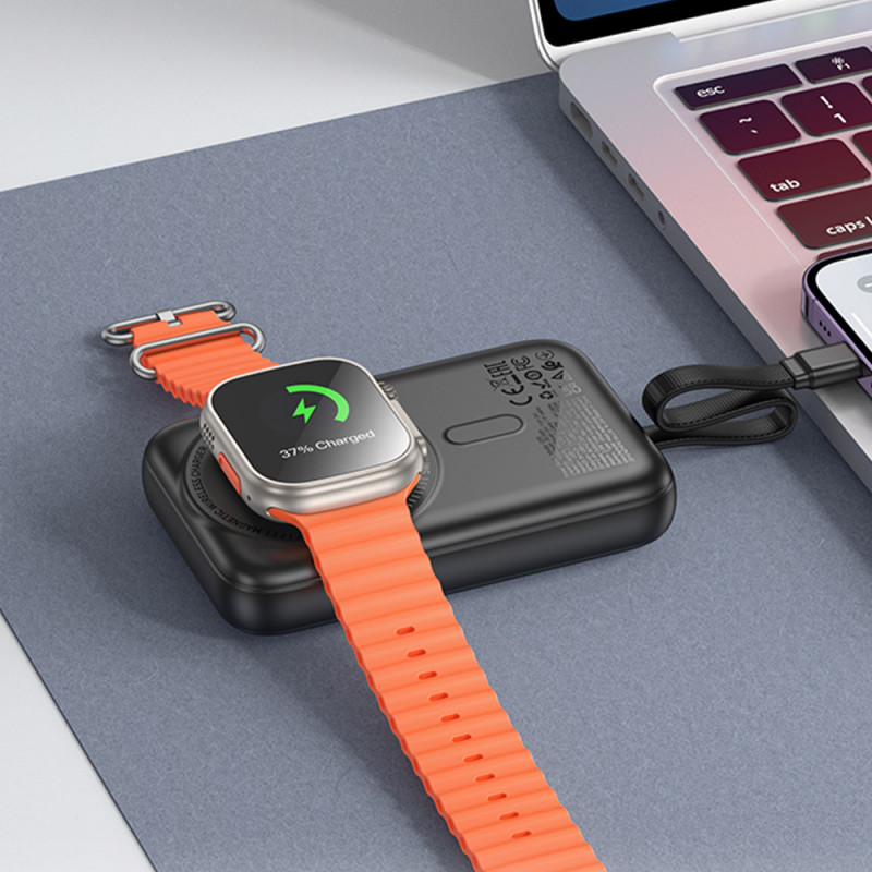 Портативное ЗУ Power Bank Hoco Q35 Portable PD20W 3в1 с БЗУ Lightning 10000 mAh (Black) в магазине vchehle.ua