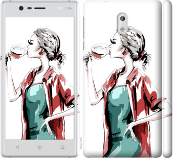 

Чохол Дівчина з келихом на Nokia 3 841883